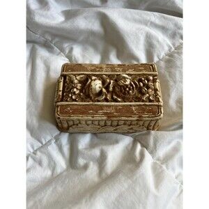 Vintage Carved Syroco Wood Box with Lid